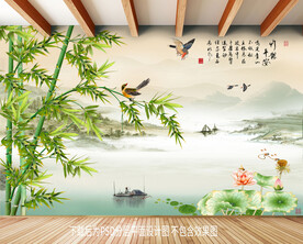 竹子客厅背景墙