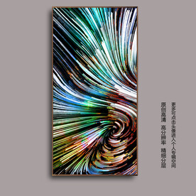 抽象七彩线条玄关装饰画