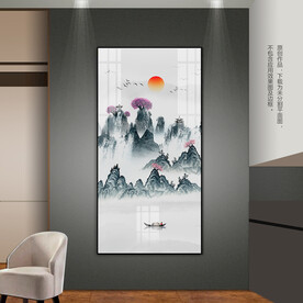 意境山水玄关装饰画背景画挂画