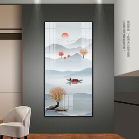 水墨山水客厅玄关卧室装饰画挂画