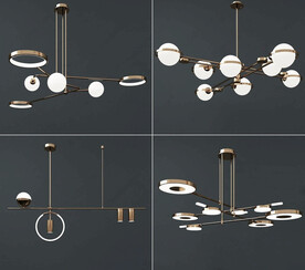 VR 现代吊灯组合3D模型