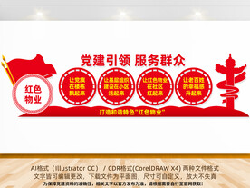 红色物业文化墙