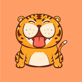 手绘卡通可爱老虎插画设计