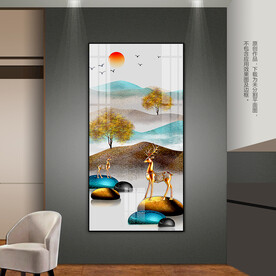 烁金山水装饰画客厅玄关卧室挂画