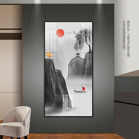 禅意水墨山水客厅玄关卧室装饰画