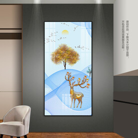 简约线条麋鹿客厅玄关卧室装饰画