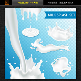 喷溅的牛奶素材