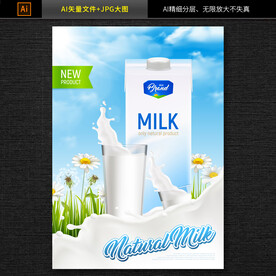 牛奶海报 牛奶素材 图片