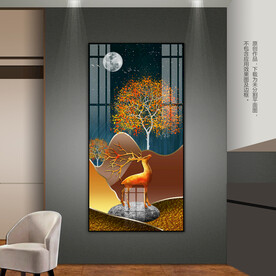 抽象客厅卧室玄关装饰画发财鹿