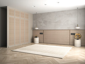 新中式卧室背景墙家具空景