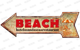 欧美复古箭头铁皮画