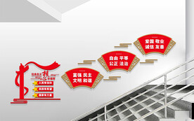 社会主义核心价值观楼梯文化墙