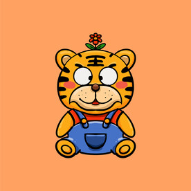 卡通可爱老虎插画设计