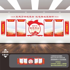 红色物业文化墙