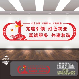 红色物业文化墙