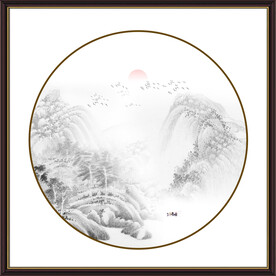 圆形山水画