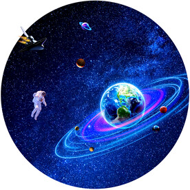 圆形星空吊顶图案