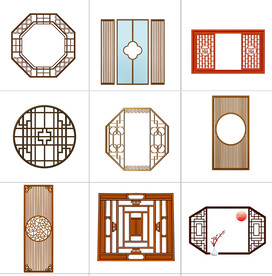 屏风雕花图案