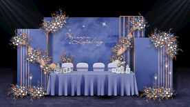 蓝紫色婚礼签到区