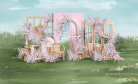 粉色户外迎宾区