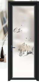 高清分层透明底平开门写真图