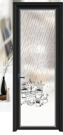 高清分层透明底平开门写真图