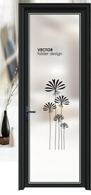 高清分层透明底平开门写真图