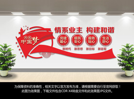 红色物业文化墙