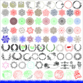 装饰花纹花朵叶子矢量图