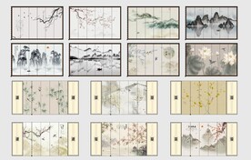 新中式背景墙SU模型