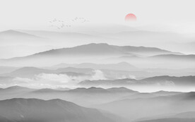 新中式山水背景墙