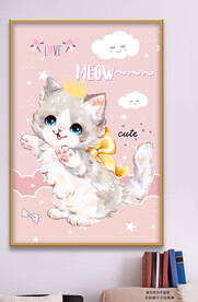 大眼萌宠猫咪装饰画