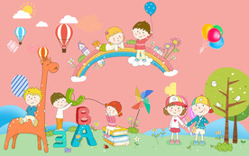 卡通儿童背景墙