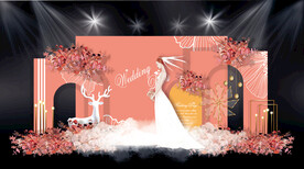 粉红色简约婚礼背景