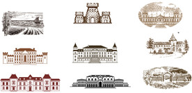 部庄非矢量庄园城堡 建筑 