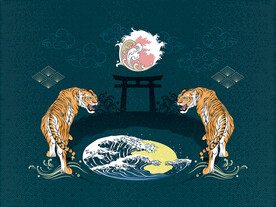 东北虎 国潮风装饰画