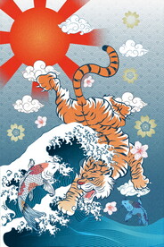 东北虎 国潮风装饰画