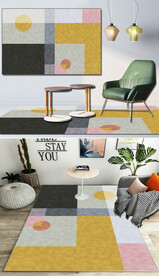 现代轻奢简约高档几何客厅地毯