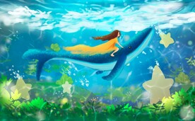 梦幻海洋鲸鱼世界壁画