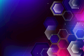 渐变彩色六边形背景
