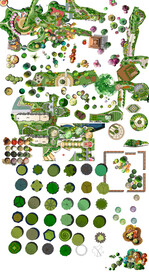 园林绿化高清彩平素材PSD