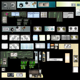 厨房灶台高清彩平素材PSD
