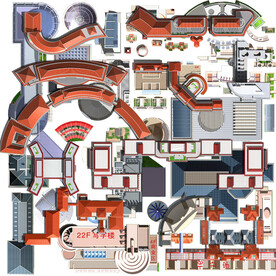 建筑开发楼盘高清彩平素材PSD