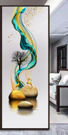 高清分层透明底平开门打印图