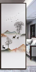 高清分层透明底平开门打印图