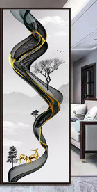 高清分层透明底平开门打印图