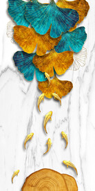 装饰画 杏叶 鱼