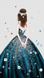 装饰画 美女 裙子