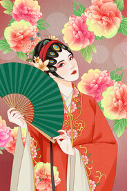 装饰画 美女戏子