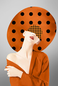 装饰画 美女 帽子